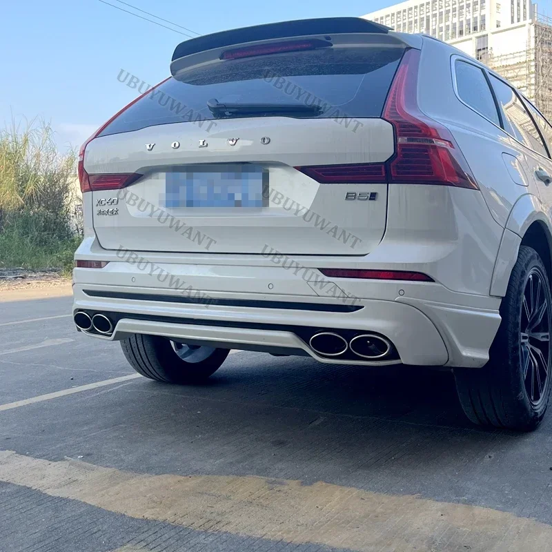 For Volvo XC60 2018-2025 ABS REAR BUMPER TRUNK LIP SPOILER DIFFUSER With Exhaust Tips view 5