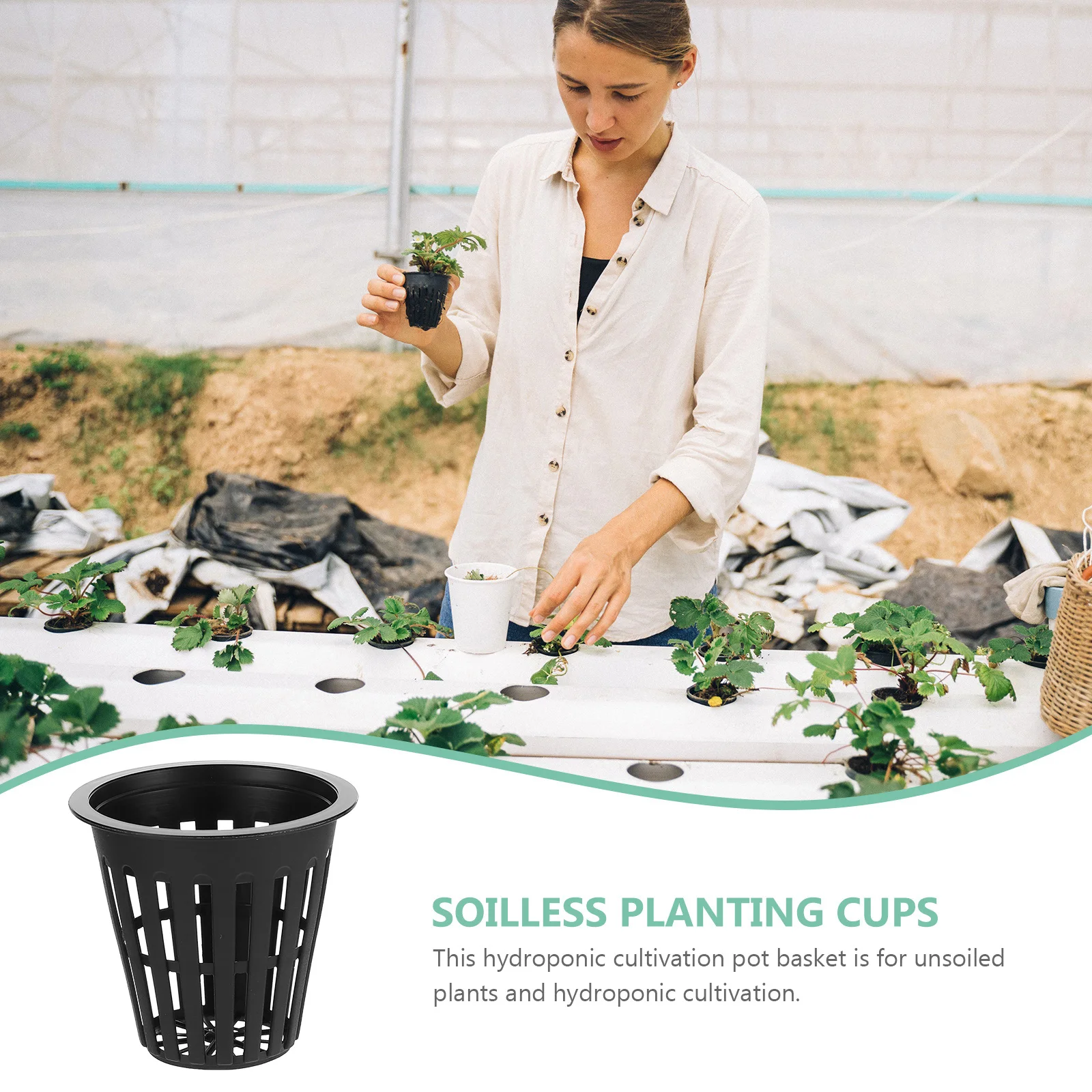 

10pcs Hydroponic Planting Basket Durable Plastic Cultivation Pot for Nursery Growth Garden Slotted Cups Drainage