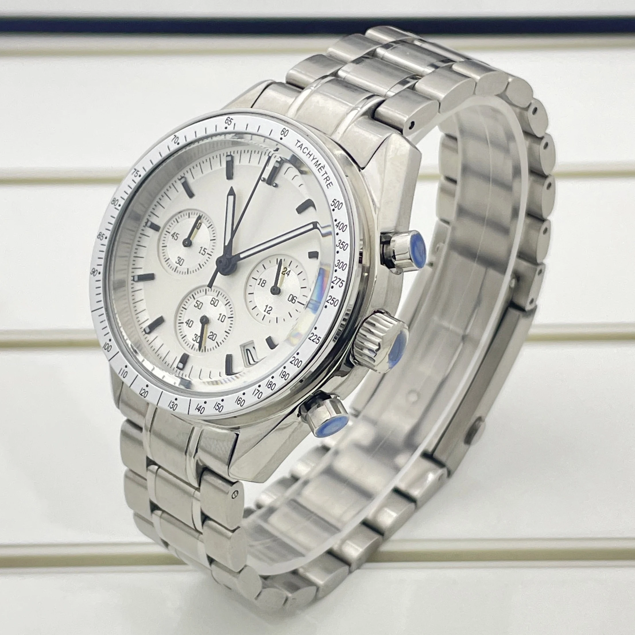 40mm Men's Chronograph Watch With Quartz Movement For Seconds Hand Running. VK63 Movement. Men's Quartz Watch. Water-Resistant.