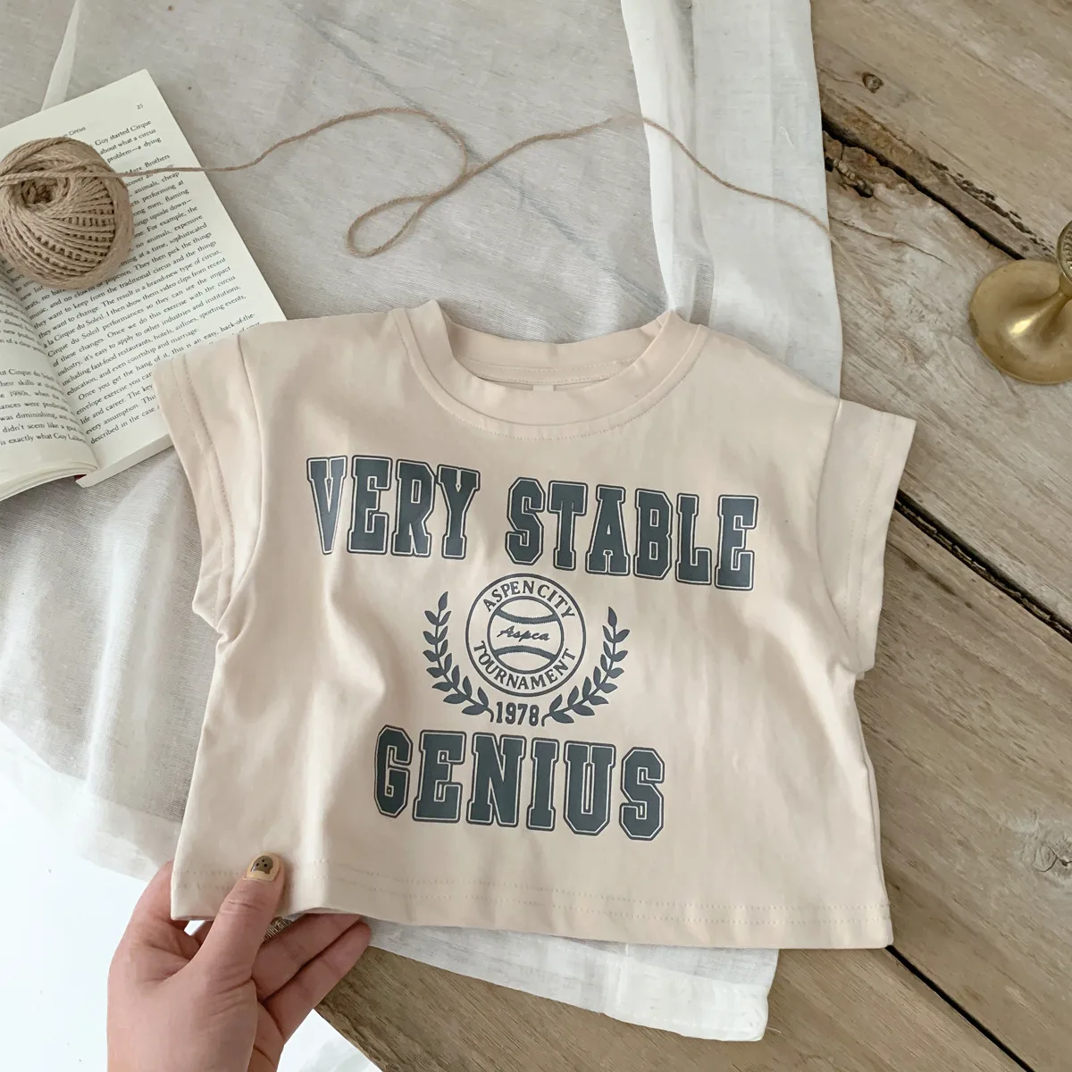 Children Boy Fashion Letter T-shirt Versatile Front Shoulder T-shirts Girls High Quality Cotton Thin Comfortable Pullover Tops