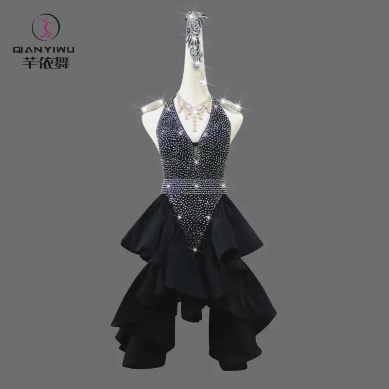 Traje para Mujer 2026, Vestido de Competición Latina, Baile de Salón, Fiestas, Conjunto para Adultos, Ropa Femenina, Traje de Noche para Baile flamenca fiesta cortos falda competicion vestuario urbana samba niña flamen