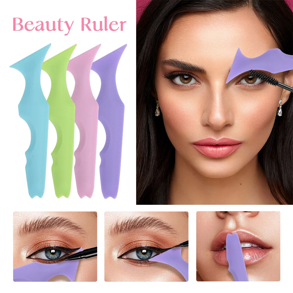 Silicone Eyeliner Ruler Multi-Functional Eye Makeup Assist Eyeliner Tool Eyelash Paint Lipstick Silicone Beauty Ruler