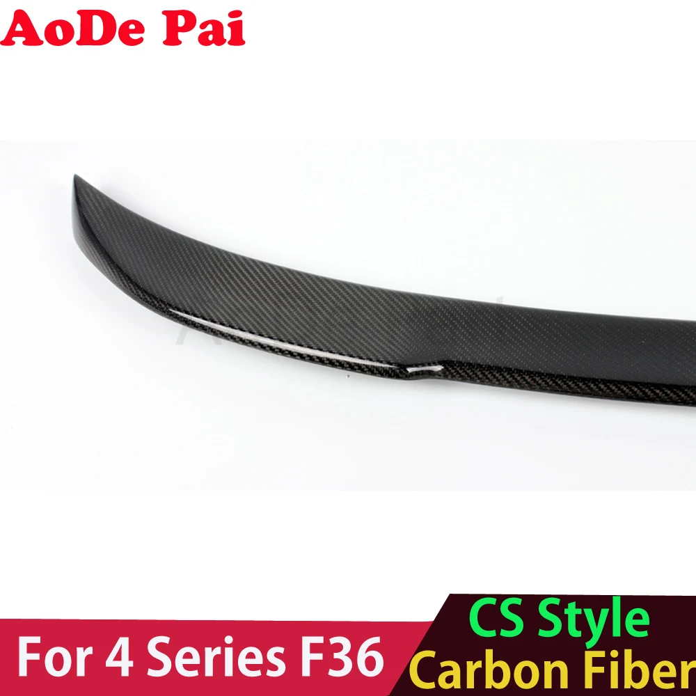 F36 Spoiler CS Style Carbon Fiber Rear Trunk Wings Ducktail for BMW 4 Series F36 4 Door Gran Coupe 2014-2020 418i 420i 428i 430