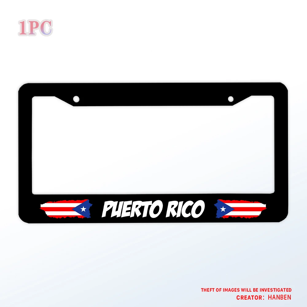 

Держатель номерного знака с флагом Патриот Пуэрто-Рико, алюминиевый матовый черный держатель номерного знака, подходит для американских транспортных средств 12x6 дюймов