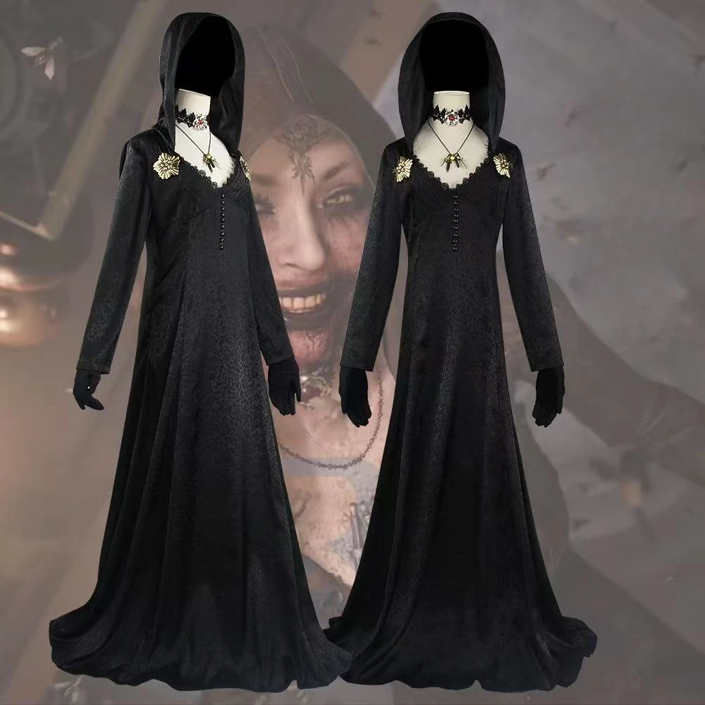 

Horror Cosplay Gown Women Scary Carnival Dress Gothic Evil For Adult Resident Village Outfit Daniela Vampire Halloween Costume