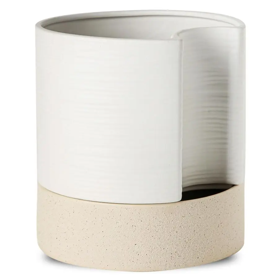 

Самополивающийся керамический горшок для растений 8 дюймов с дренажным отверстием и резервуаром для воды, для комнатных и уличных растений, цилиндрический