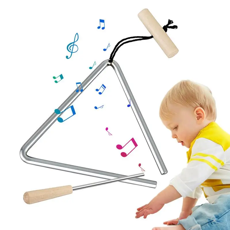 Music Triangle Instrument Steel Music Hand Instrument Steel Triangle Percussion Bell With Strikers For Rhythm Education