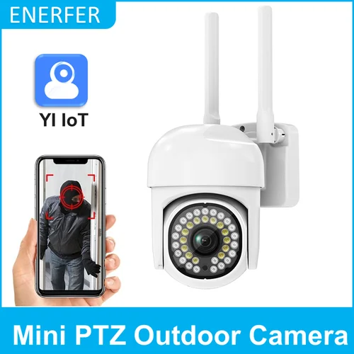 Yi iot-cámara IP WiFi para vigilancia en exterior, cámara PTZ de 2MP, visión nocturna infrarroja en Color, detección humana Ai, Mini cámara CCTV de seguridad