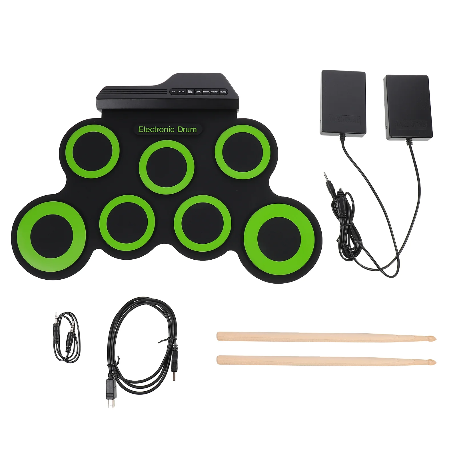 Portable Drum Kit Practice Folding USB Electronic Abs Plastic & Components Music Instrument Jazz Child