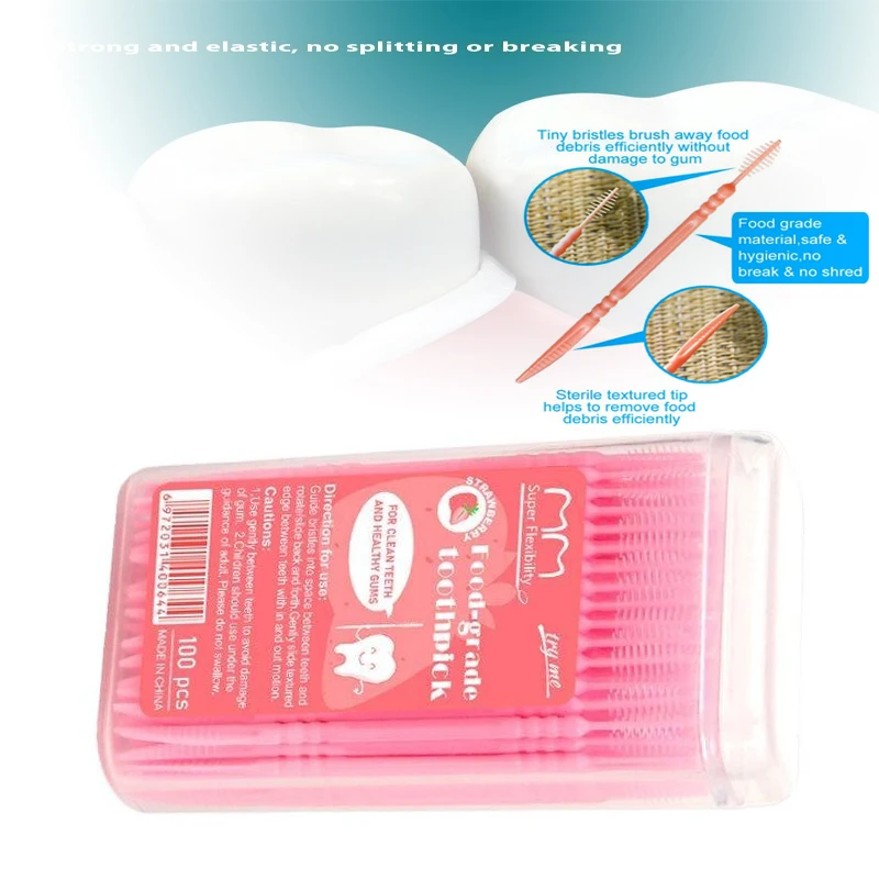 100-шт-кор-зубочистки-с-фруктовым-вкусом-двуглавая-одноразовая-межзубная-щетка-зубная-нить-головка-гигиена-полости-рта-чистка