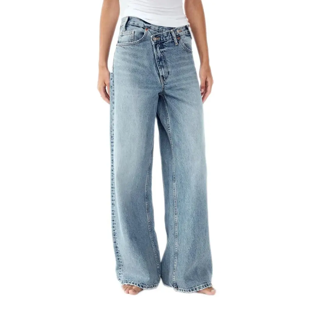 

High Waist Straight Jeans for Women Personalized High Quality Special for European American