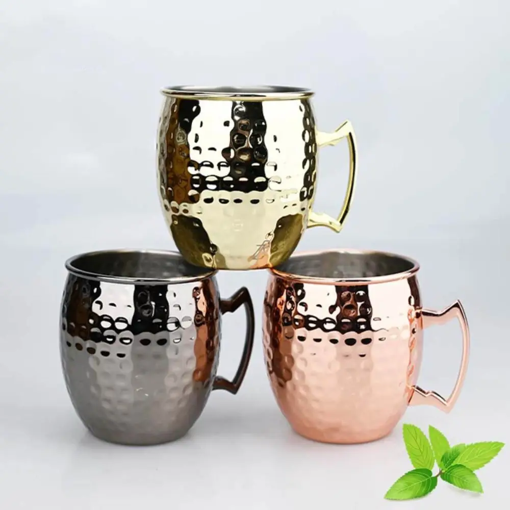 

500ml Pure Copper Cup Handcrafted Moscow Mule Moscow Mule Mugs Hammered Brushed Appearance Drum Cup Mules Cocktails Coffee Beer