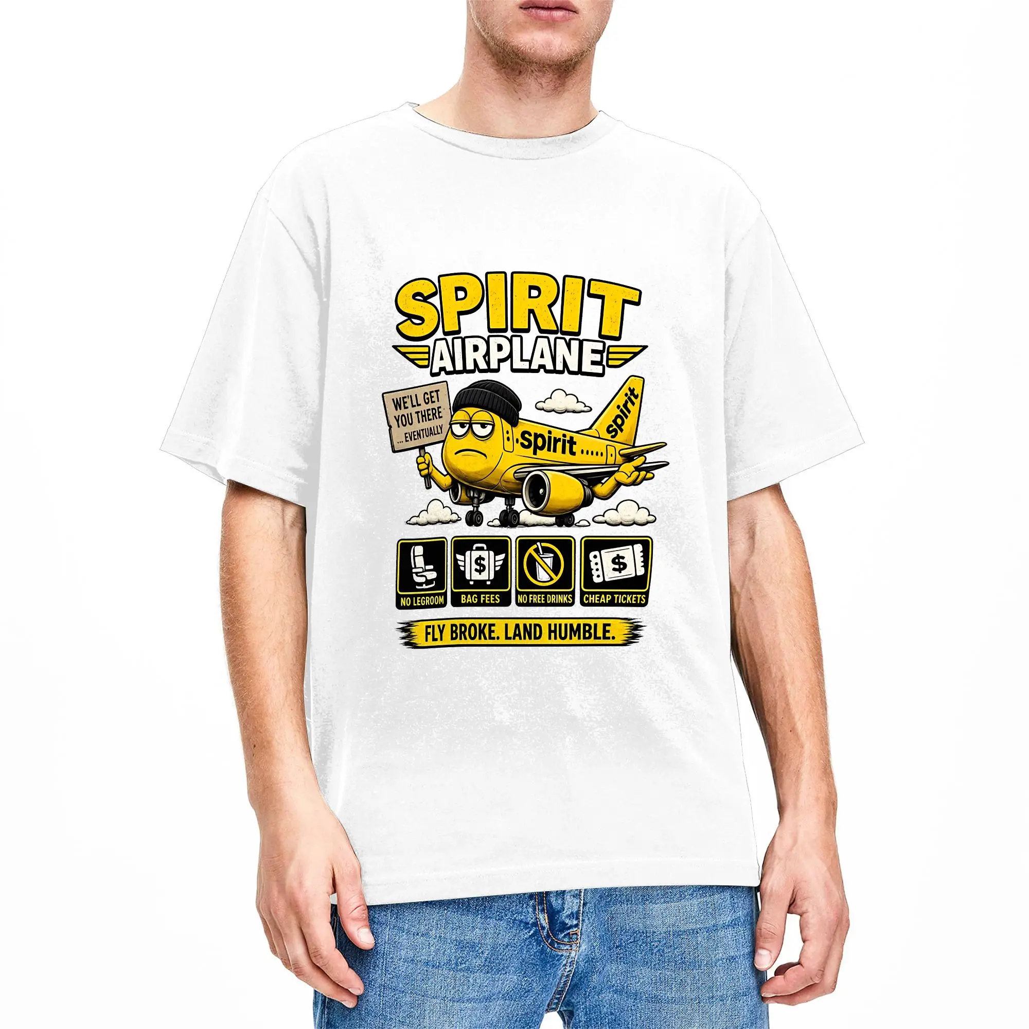 Forever Spirit Airlines 1983 to 2026 Pure Cotton T Shirt For Adult Summer  Classic T-Shirts Round Neck Hippie Tees Oversize Tops