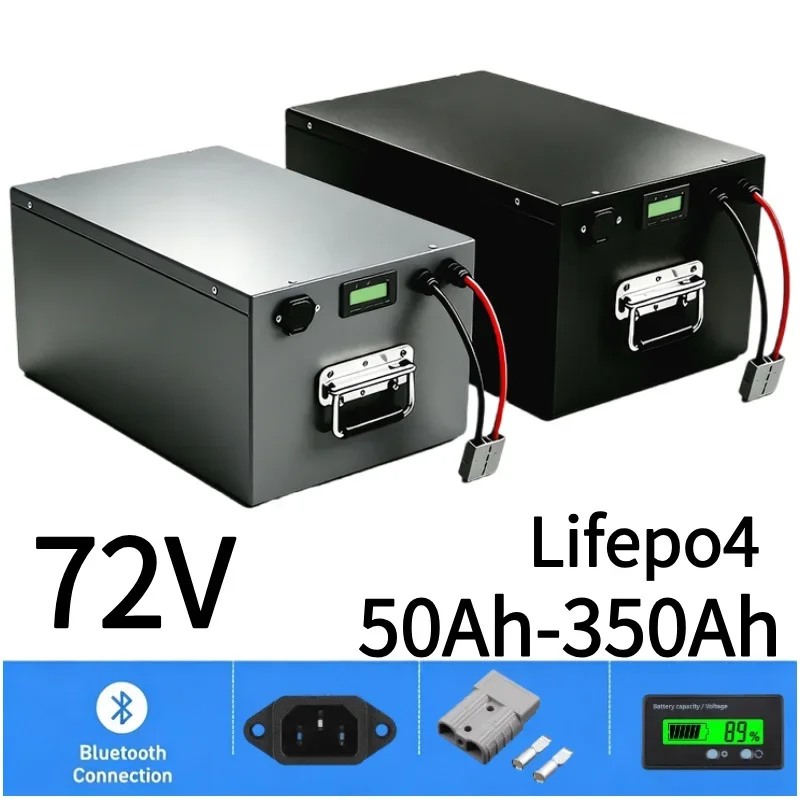 72V 24S LiFePO4 Deep Cycle Battery 50Ah‑350Ah Built‑in BMS Lithium Iron Phosphate Pack For 3000W‑7000W Electric Tricycle Scooter