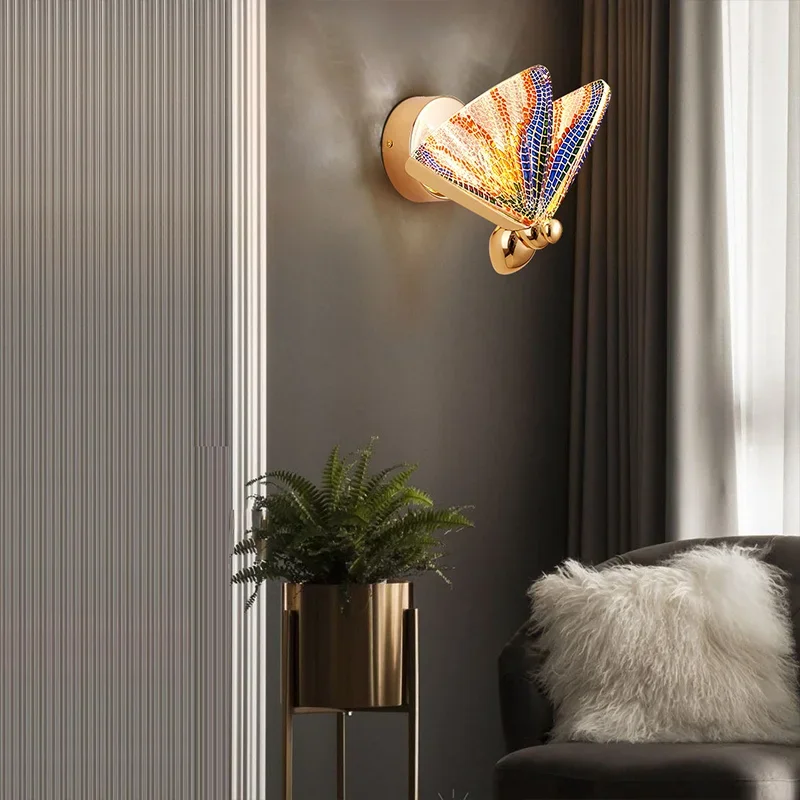 

Modern LED Pendant Lamp Glass Living Bedroom Decoration Lighting Fixtures Butterfly Hanging Fancy Bar New Designer Indoor Light