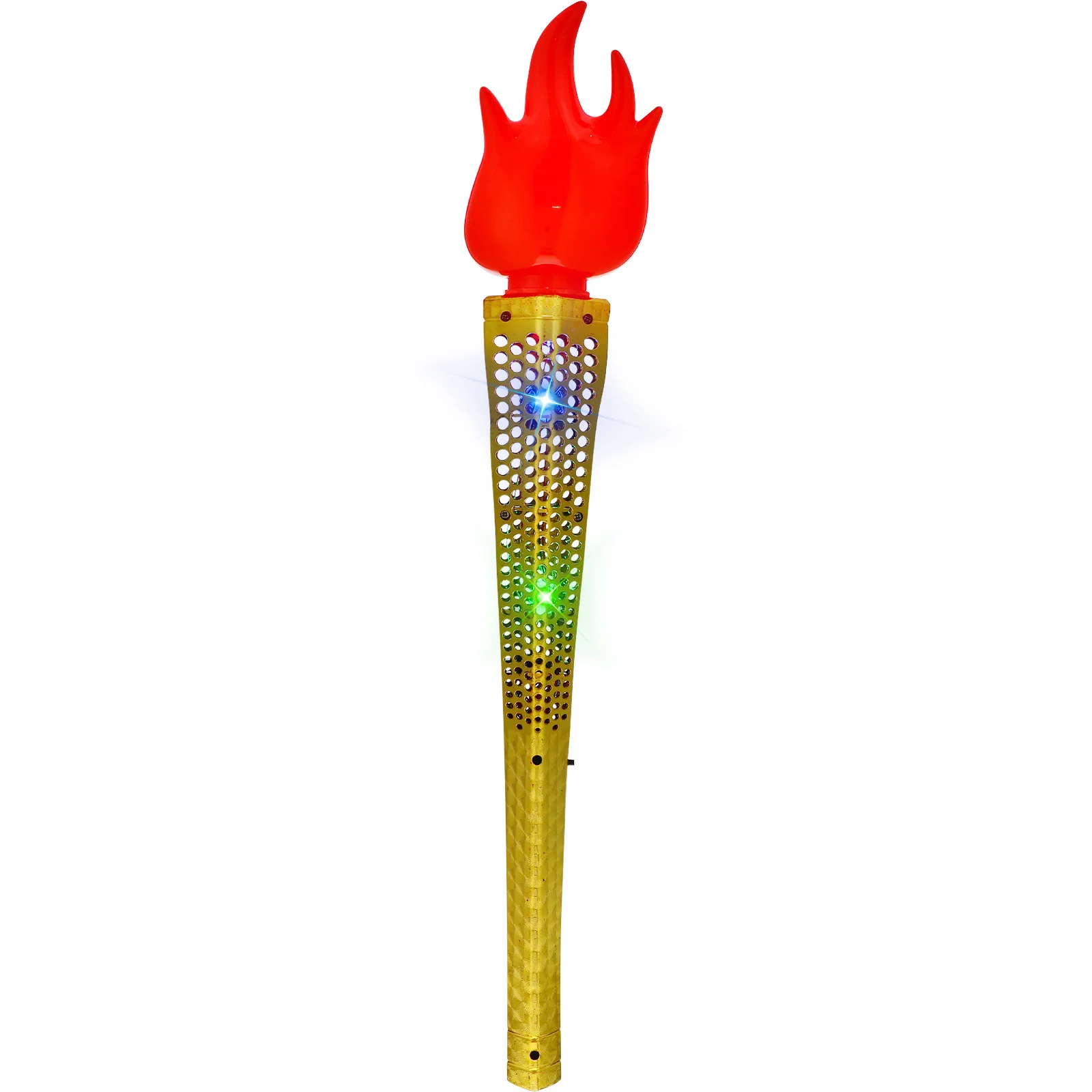 

Simulation Torch Toy Golden Body Red Flames Plastic Plaything for School Sports Events Kids Gifts Festive Atmosphere Birthday