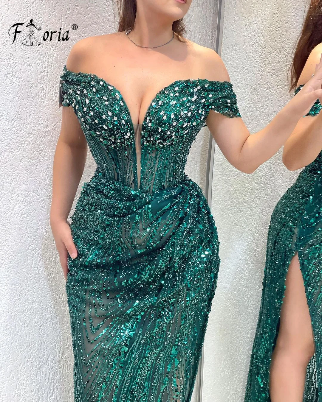 Nuovi abiti da sera con strass di paillettes di cristallo lucido abito da celebrità formale con perline complete abiti da ballo Vintage Robe De Mariee