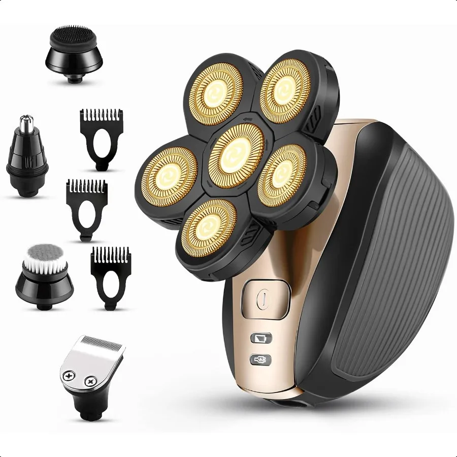 

Head Shavers for Men Upgraded 5 in 1 Multifunctional Bald Head Shaver Grooming Kit Cordl Electric Razor for Men Rotary Mens Hea