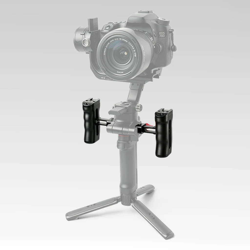 DSLR-Kamera-Cage-Rig mit NATO-Schienen-Seitengriff, rutschfester Gimbal-Hebegriff, Cold Shoe Mount, 1/4" 3/8" Gewinde, Ronin-Stabilisator – Detail 14