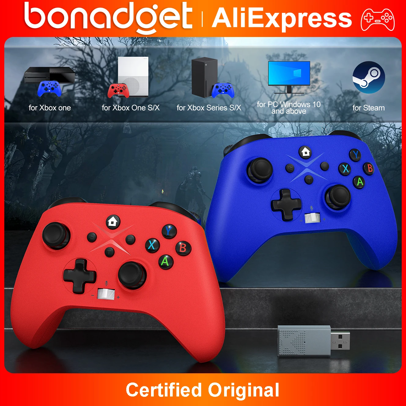 Controller For Xbox One/Xbox One S/X/Series S/X PC 6-Axis Gyro Wireless Gamepads Turbo Marco Programming Function Game Joystick