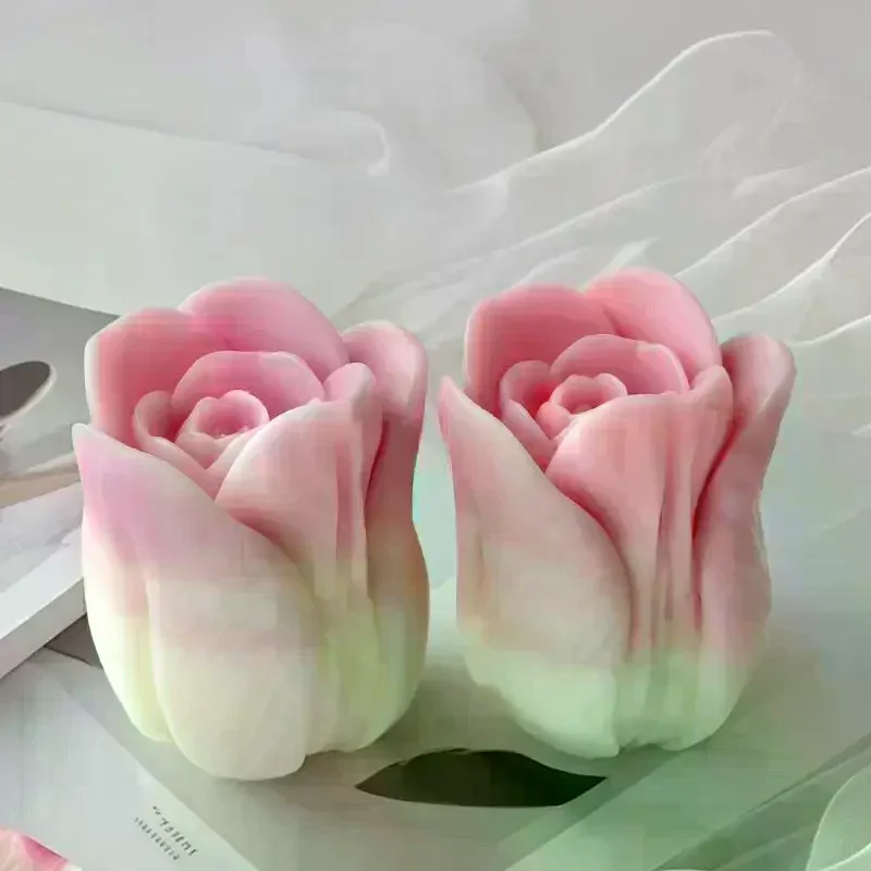 1 pçs artesanal perfumado vela gesso resina moldes diy flores tulipa molde de silicone biscoitos caseiros chocolate doces ferramenta de cozimento