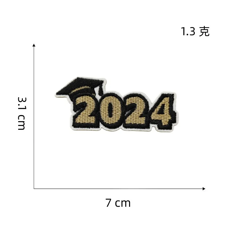 2024 New Student Graduate Chenille Embroidery Patch Iron On Patches For Clothing Thermoadhesive Patches On Hoodie Jackets Badges