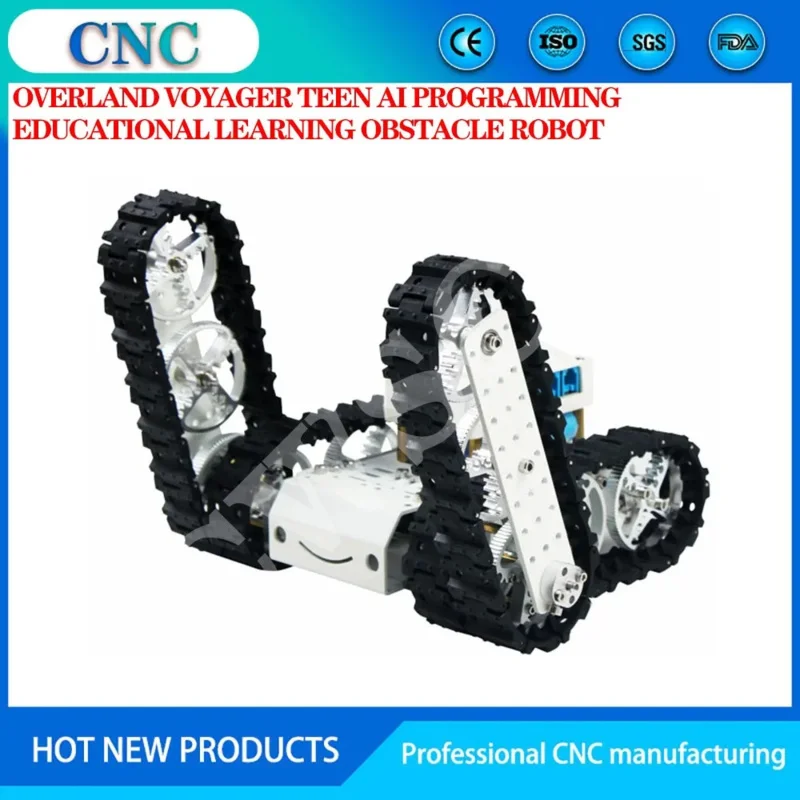 Land Traveler Youth AI Programming Learning Obstacle-Crossing Robot Field Exploration All-Terrain Swing Arm Tracked Tank