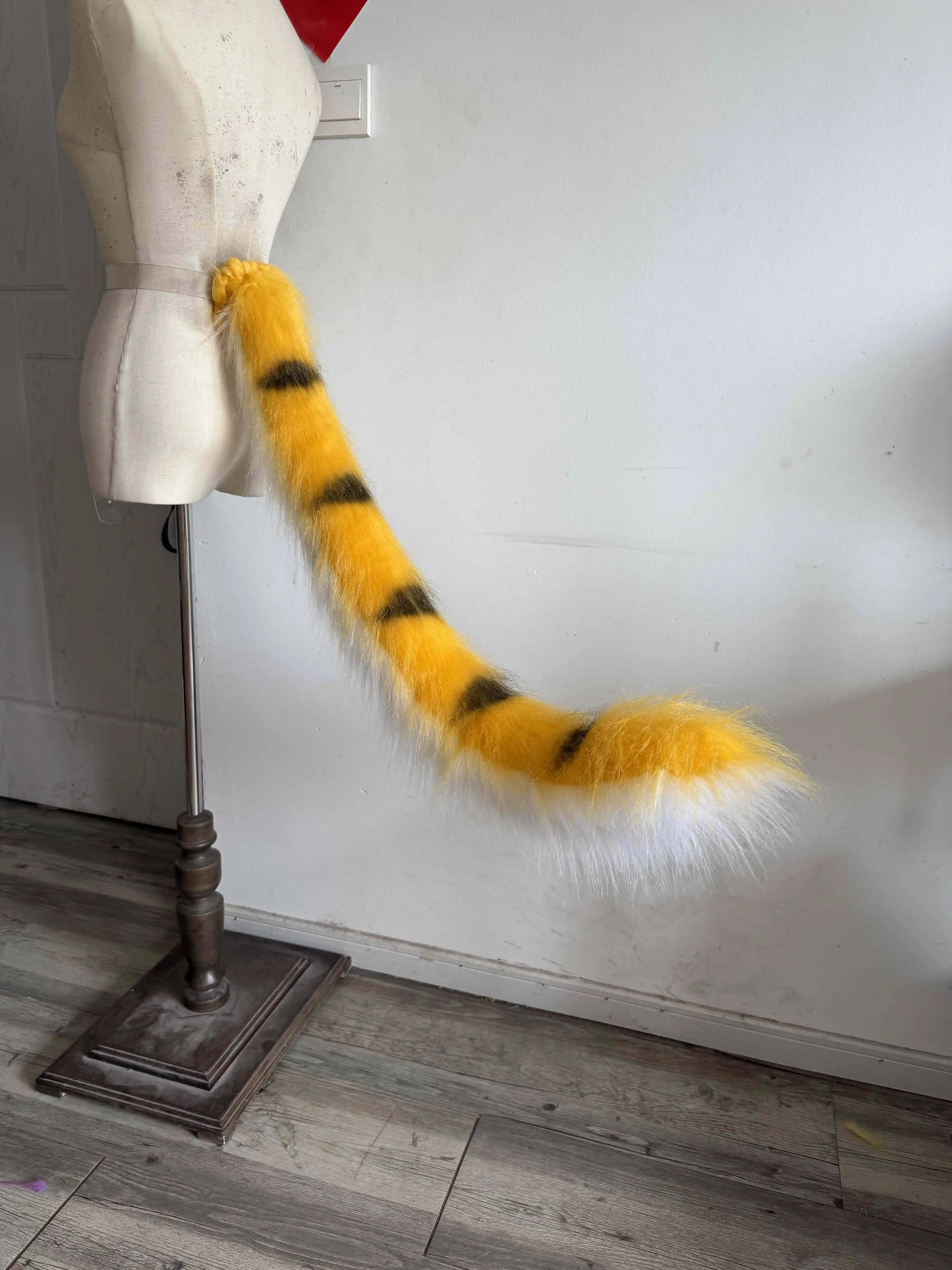 

Brand New Handmade Orange Tiger Tail Role-playing Accessories Cosplay Props Customize Tail about 1M