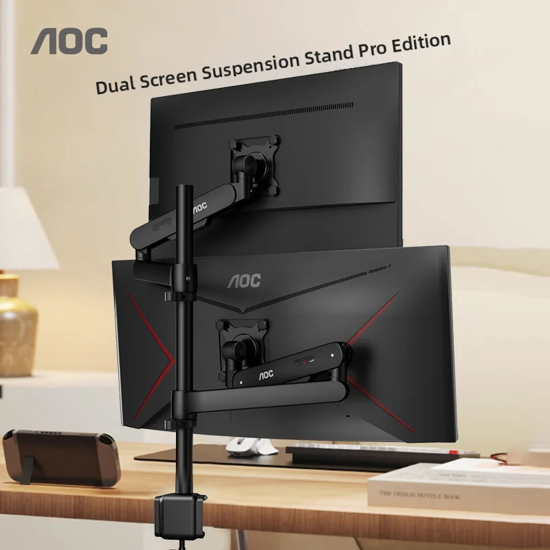 AOC AM720C Premium Aluminum Dual Monitor Mount Mechanical Spring Monitor Stand for 17-34