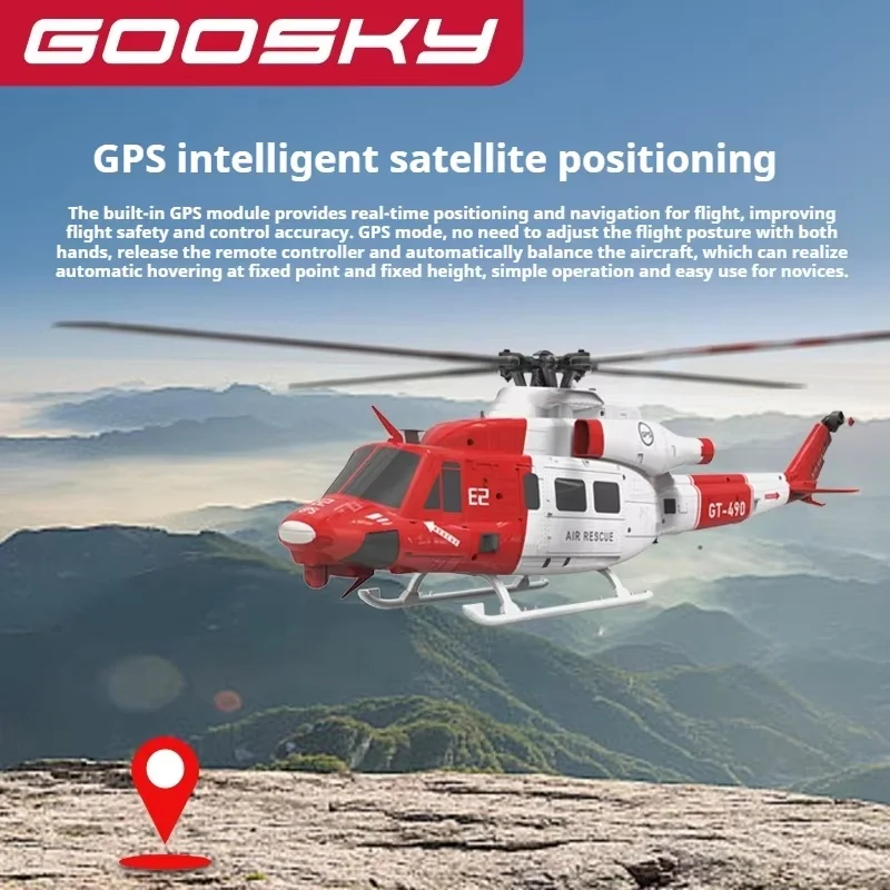 GOOSKY E2 1:35 GPS UH-1Y 6CH RC Heli RTF 2.4GHz échelle sans balais modèle Warbird cadeau