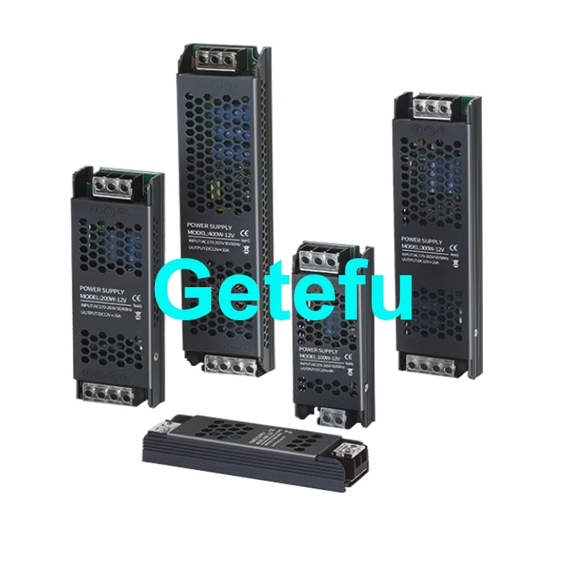 Ultra dünne LED-Strom versorgung DC 12V 24V Licht transformatoren 60W 200W 300W 400W W AC170-265V wandler Treiber für Streifen – Detail 7