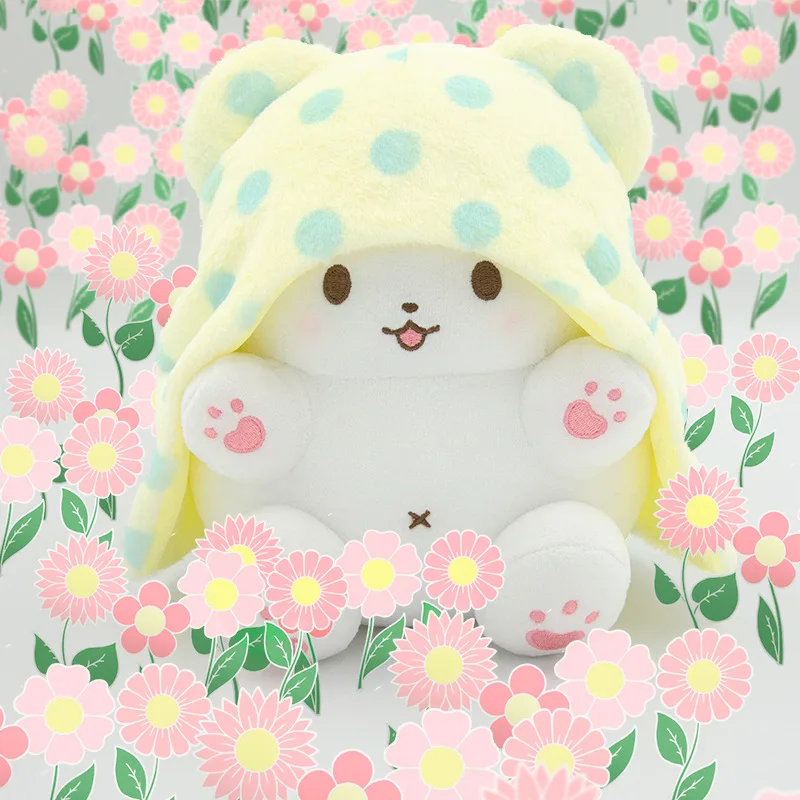 Genuine Kawaii Sanrio Marumofubiyori Blanket Bear Plush Doll Toys Kitty Melody Stuffed Pillow Toys Plush Pendant Gifts For Girl