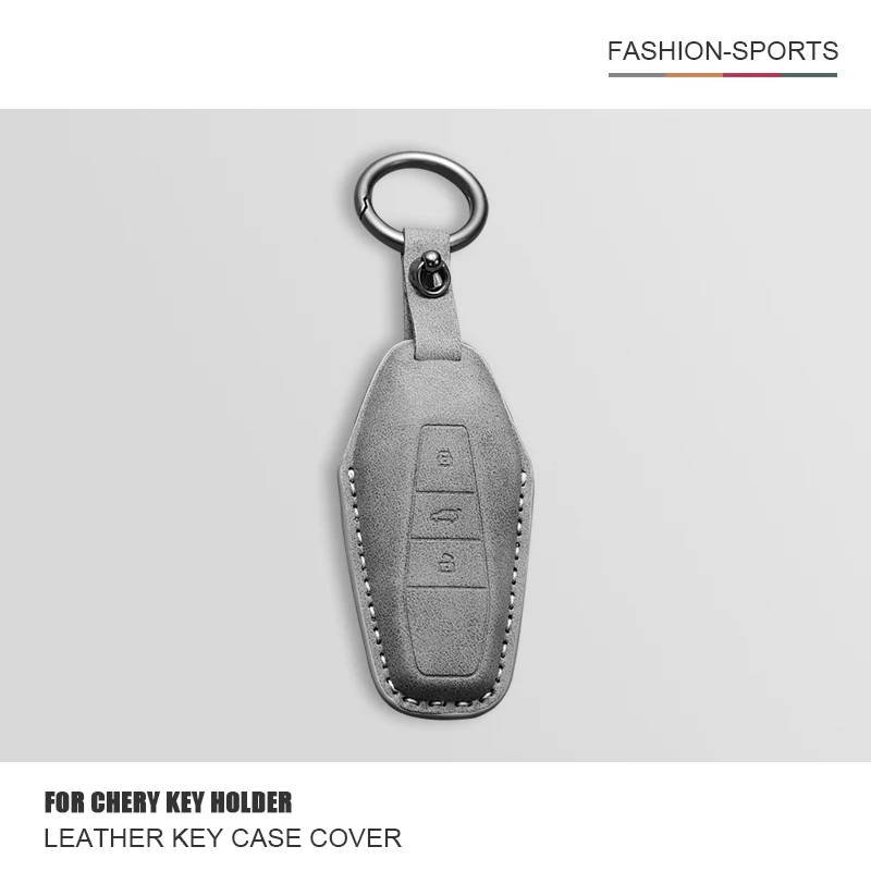 

Leather Car Smart Key Case Cover Shell Fob For Chery Icar 03 Icar03 AIQAR EQ7 EQ5 EQ3 JAECOO J6 J7 J8 K Car Interior Accessories