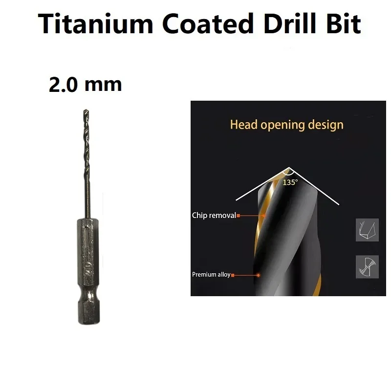 

Practical Drill Bit Longer Life 1.5-6.5mm 1/4 Hex Shank 6.35mm Shank Adapter For Aluminium/wood High Speed Steel