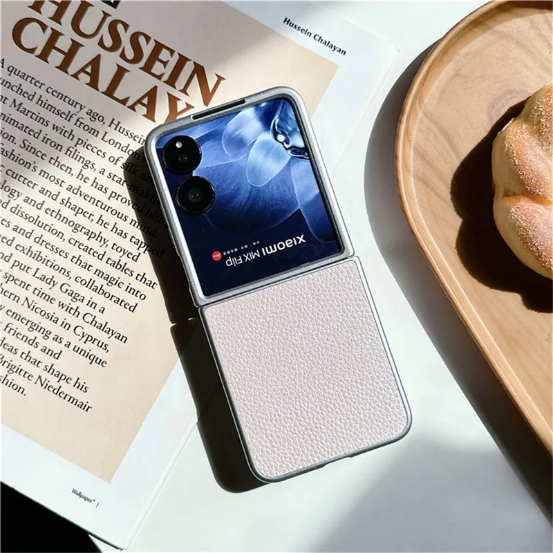 Fashion Lychee Pattern Plated PC Leather Case For Xiaomi Mix Flip Case Mix Flip Cover
