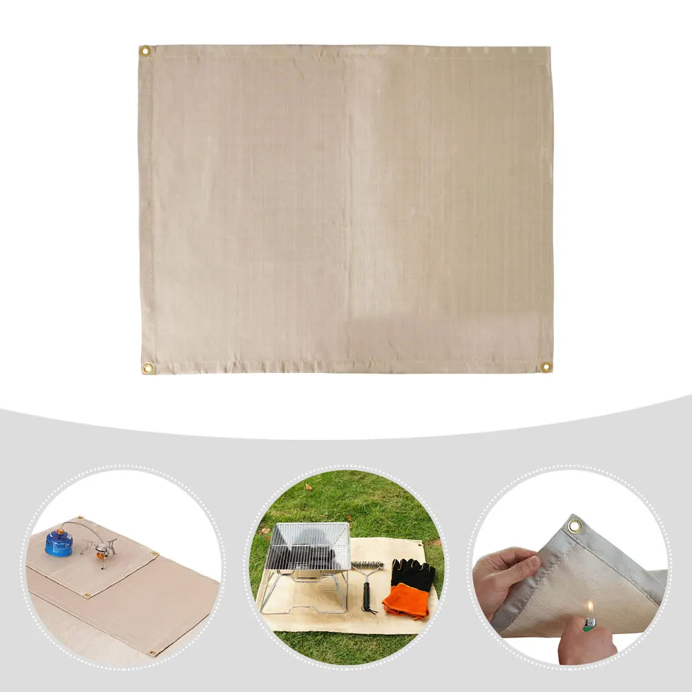 Fireproof Blanket Fiberglass Fire Retardant Mat High Temperature Resistant for Outdoor Camping Barbecue Fireplace Protection