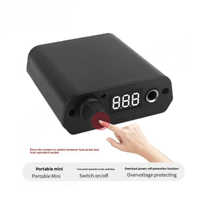 Tattoo Power Supply Kit with Foot Pedal Switch Regulator for Tattoo Machine Portable