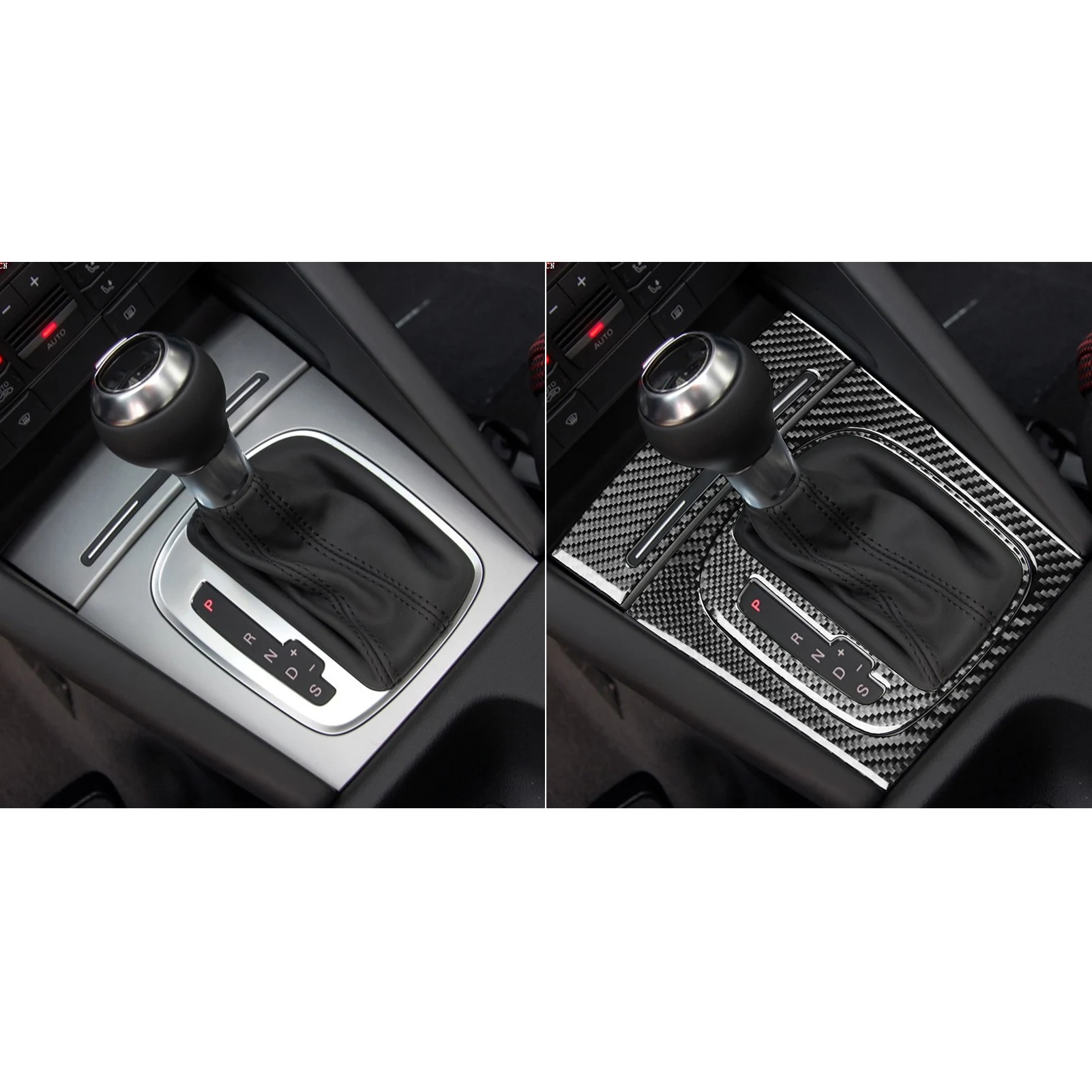 For Audi A3 S3 8P 2006 2007 Carbon Fiber Gear Shift Storage Panel Trim Cover Car Interior Accessories Decorative Stickers