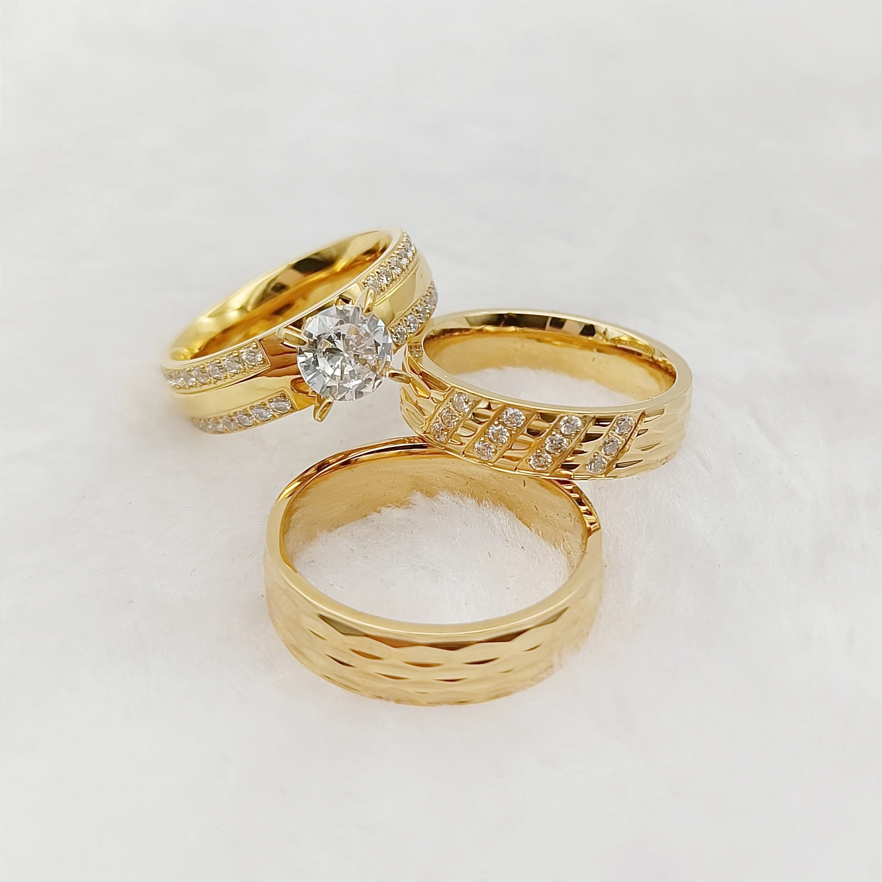 3pcs Anniversary Sale Matching - Couple Ring Set review and price
