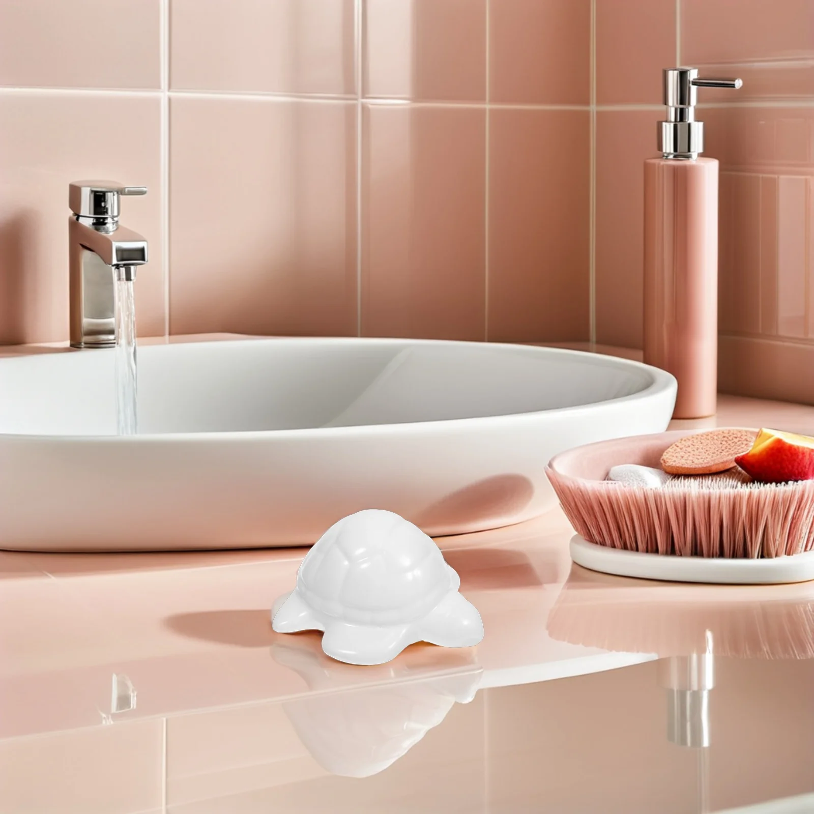 

2pcs Ceramic Toilet Bolt Covers Turtle Shaped White Decorative Floor Bolt Caps For Bathroom Replacement Parts Animal Screw Cover