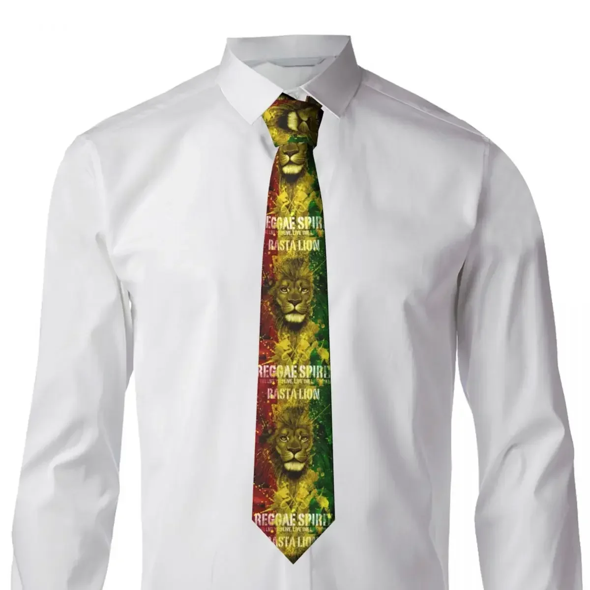 Jamaica Rasta Lion Reggae Spirit 3 Necktie Men's Customized Silk Jamaican Pride Neck Tie for Party