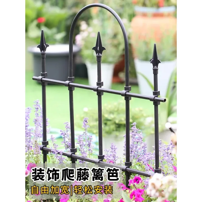 Iron fence, plant climbing vine frame rose planting courtyard, outdoor fence iron wire lotus climbing vine flower frame