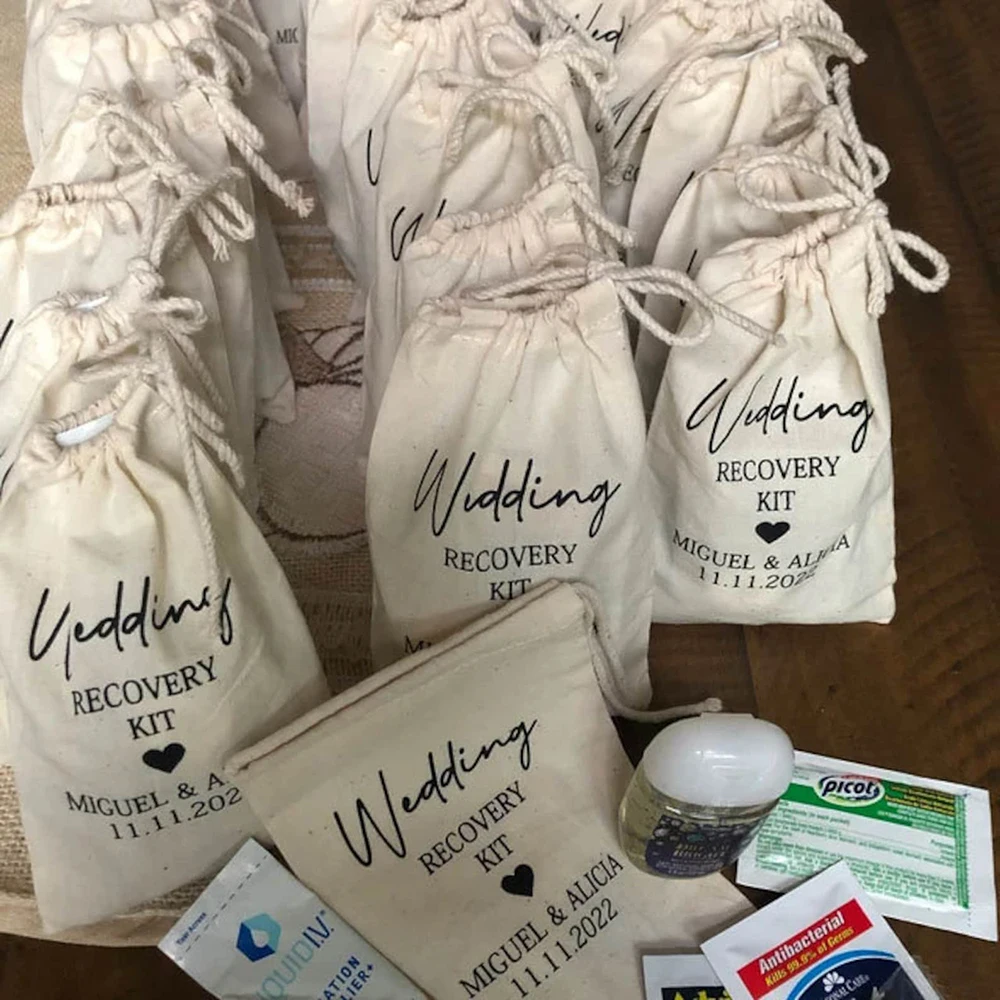 Custom 20/30/50pcs Hangover Survival Kit Favor Bags Wedding Birthday Party Recovery Kit Thank You Gift for Hangover Parties