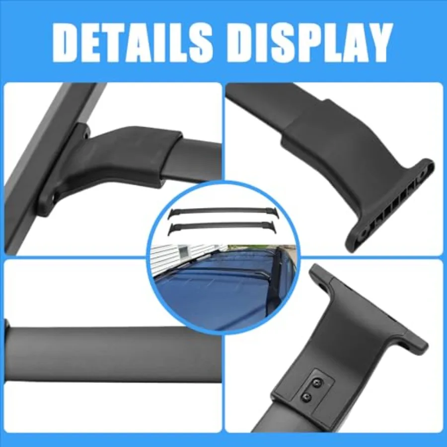 혼다 오디세이 2011-2017 호환 루프랙 사이드 레일 크로스바 4개, 블랙 루프 레일, 짐을 안전하게 운반하기 위한 제품