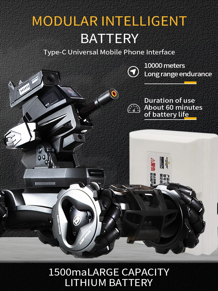 لعبة دبابة قتال RC الذكية مع قفل ليزر - أسود/أبيض لؤلؤي رائع، هدية للأطفال