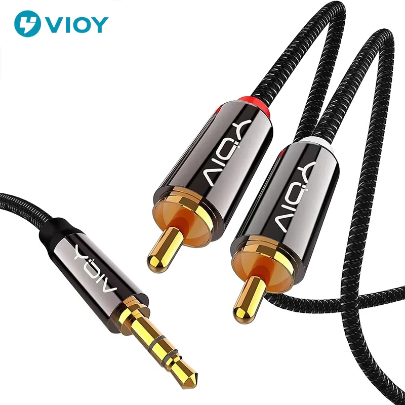 

3.5mm To 2RCA Stereo Cable 3.5 Male To 2 RCA Male Y Splitter Audio Cable for Amplifier Mixer Phone Ipad DVD Laptop Etc