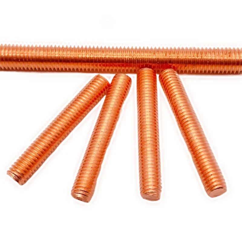 Copper Threaded Rods Bars Studding Studs Full Thread Copper Screw Rod M4 M5 M6 M8 M10 M12 Copper Threaded Rod