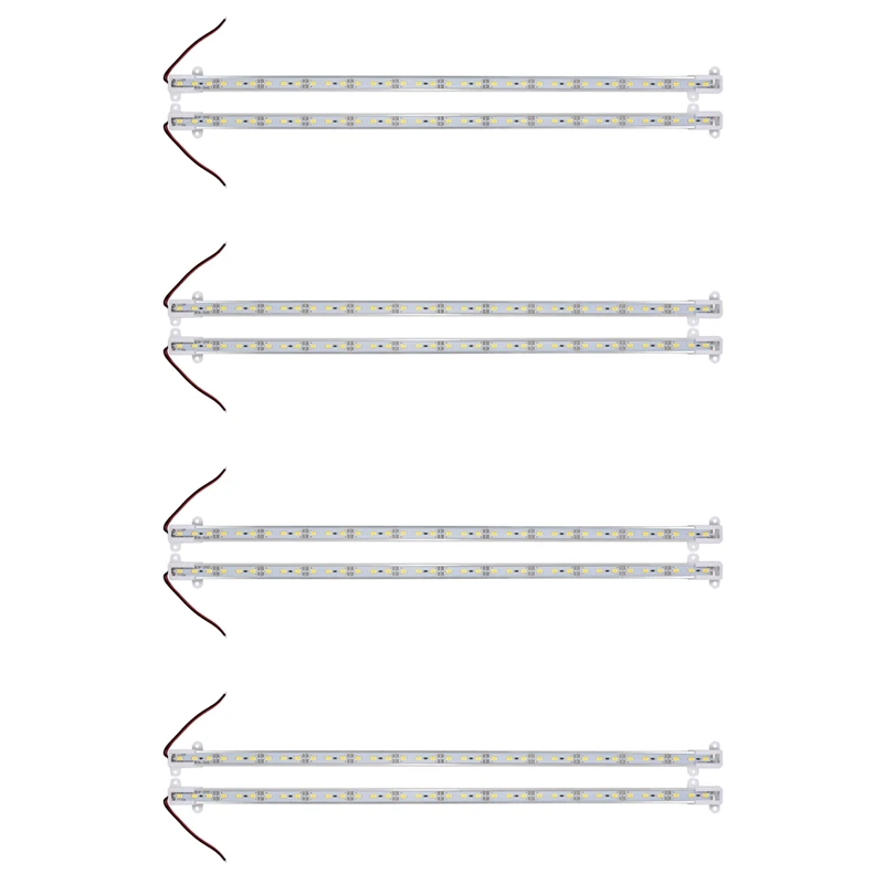 

8X 50CM 12V 36 LED 5630 SMD Жесткая полоса света Алюминиевый корпус с торцевой крышкой Теплый белый