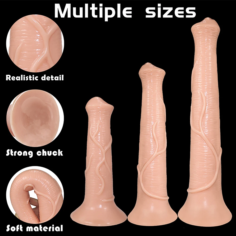 Oversized Horse Dildo Anal Plug Soft Penis Anal Dilator with Suction Cup Phallus Butt Plug Stimulate Vagina Anus Dick Sex Toys