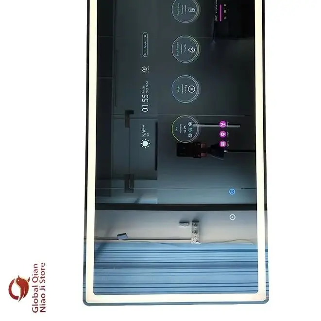 Smart Bathroom Makeup Mirror 21.5-inch LED Touch Screen Android 11/12 Fitness Mirror for Home Gym
